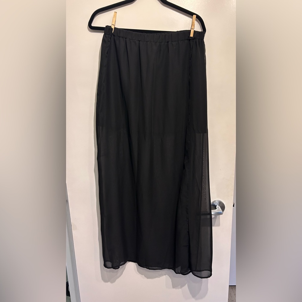 Black Sheer Layered Skirt